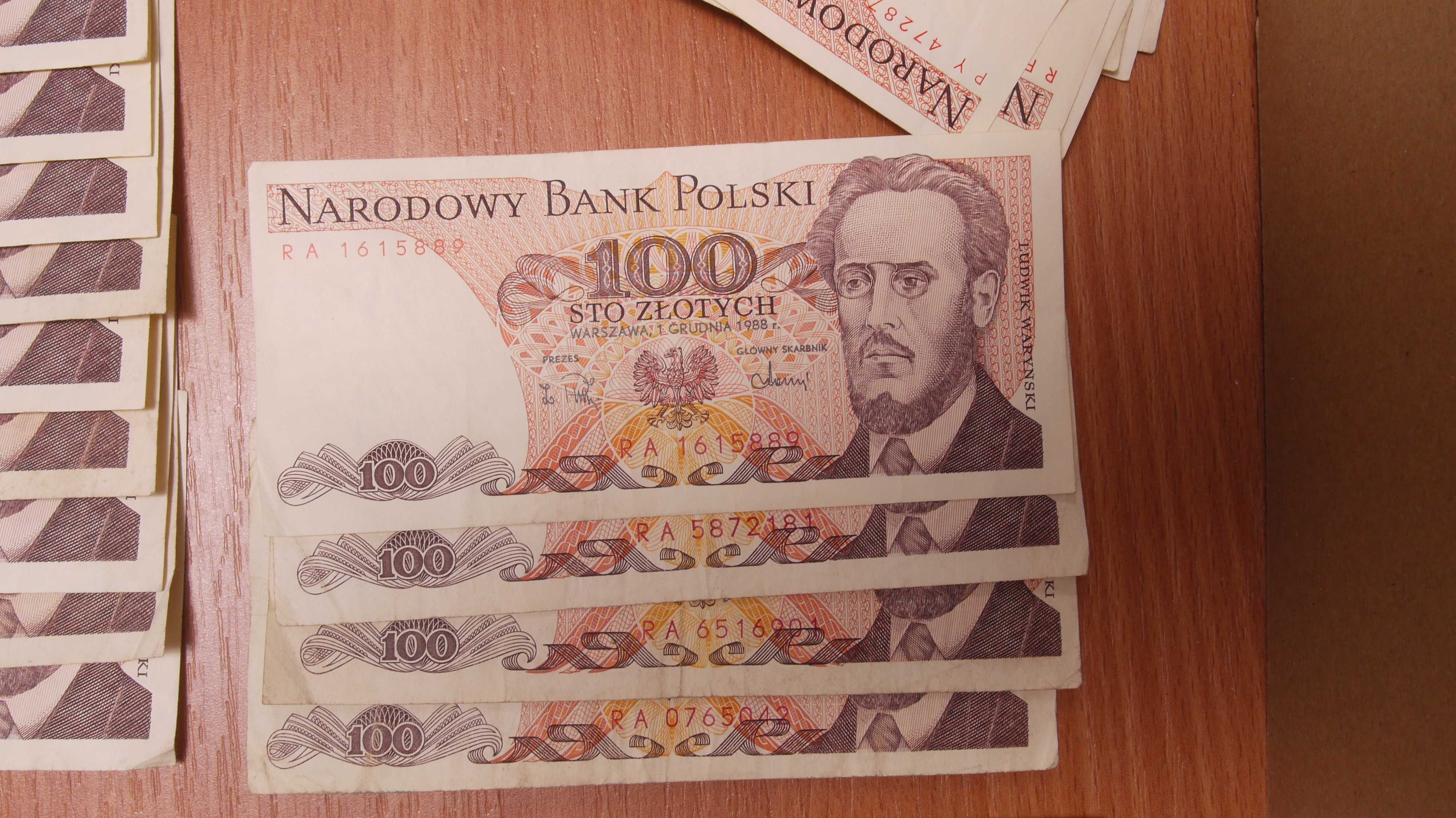 Banknoty 100 zł Waryński 80 sztuk