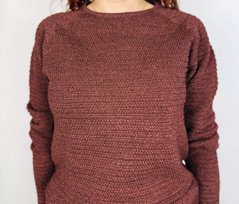 Brązowy sweter o grubym splocie S 36