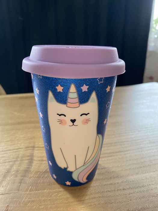 Nowy, brokatowy ceramiczny kubek Kittycorn Empik