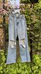 Spodnie jeans jeansowe jasnoniebieskie Zara 38 M bawelna z dziurami