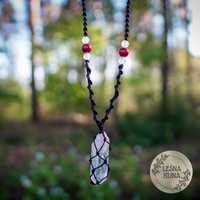 Amulet naszyjnik z kamieni naturalnych Kryształ górski