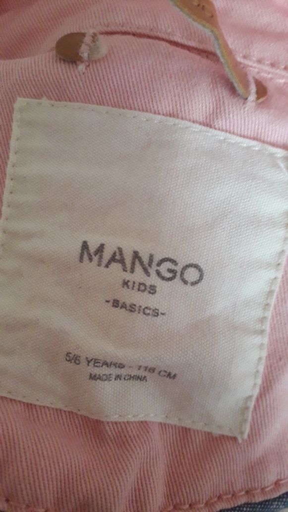 Śliczny jeansowy wiosenny płaszczyk kurtka jeansowa Mango 116 122
