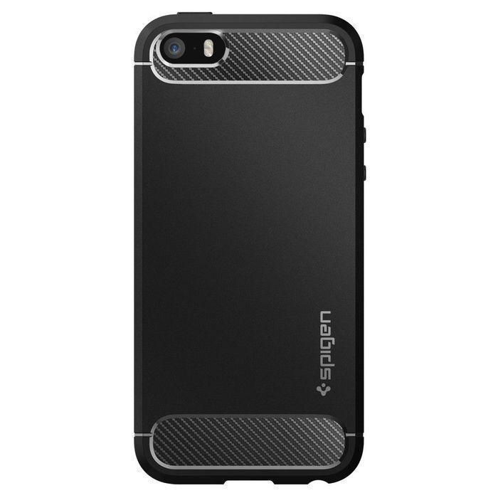 Etui ochronne na iPhone 5S/SE: Spigen Rugged Armor, Czarne