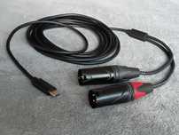 Kabel audio XLR DAC 24bit 96kHz USB C > 2x XLR męskie do konsolety