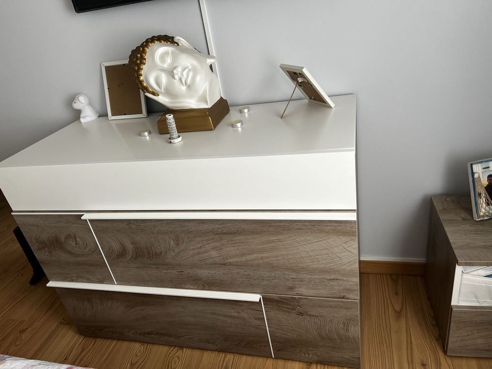 Quarto carvalho e branco conforama
