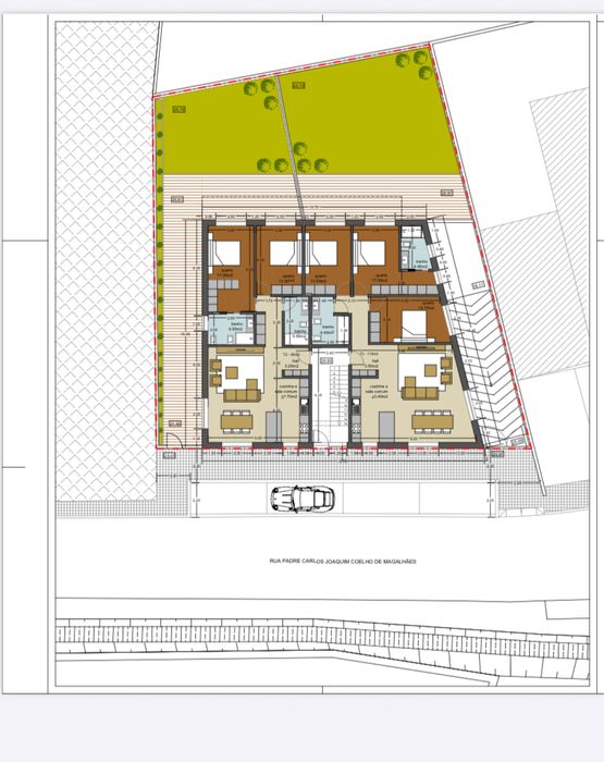 Terreno 650 m2 em Vila Chã - V. Conde c/projeto aprovado 2xT2+2xT3