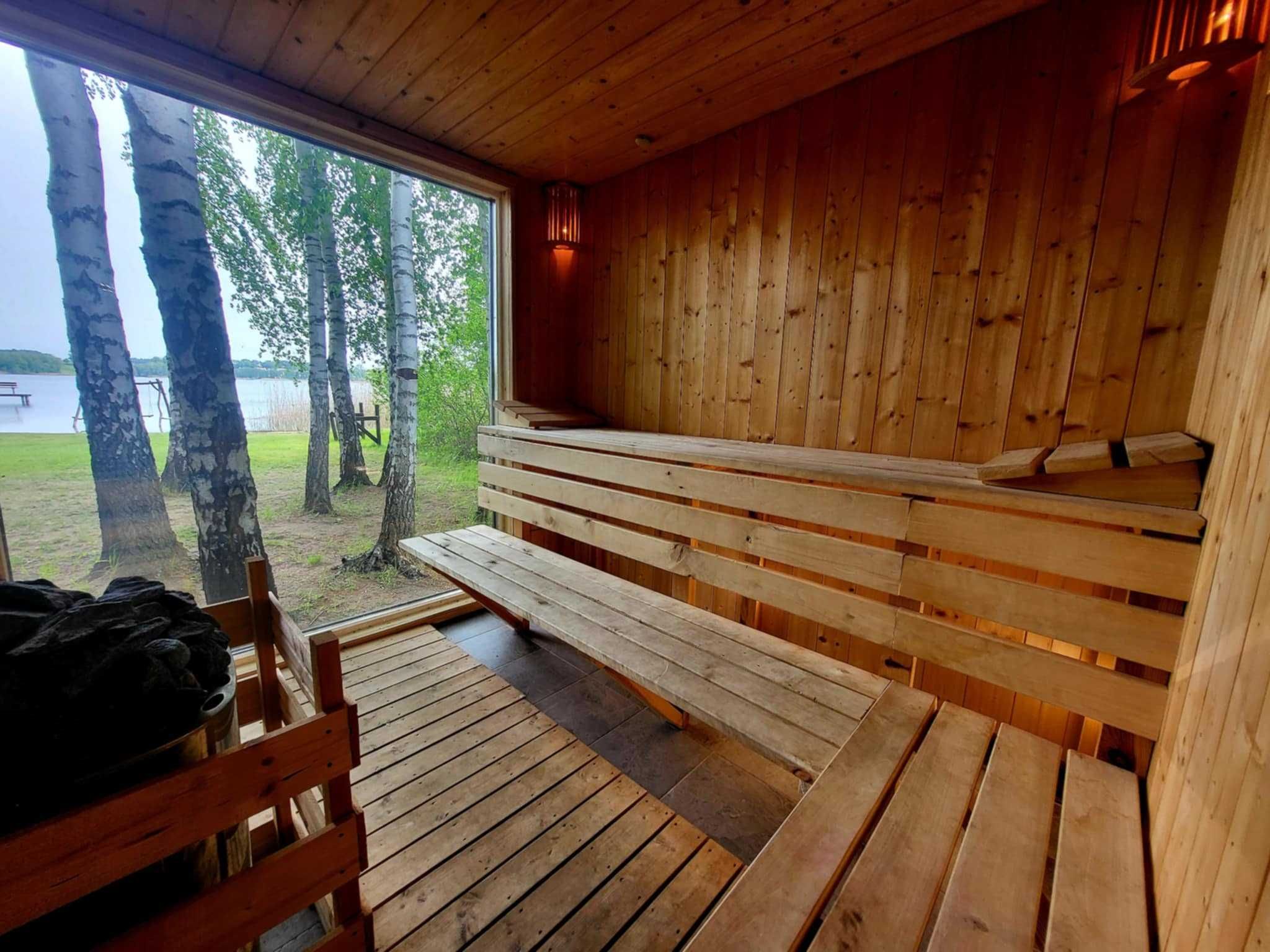 Domek z sauną nad jeziorem,cisza,wędkowanie,las,łowisko,plaża