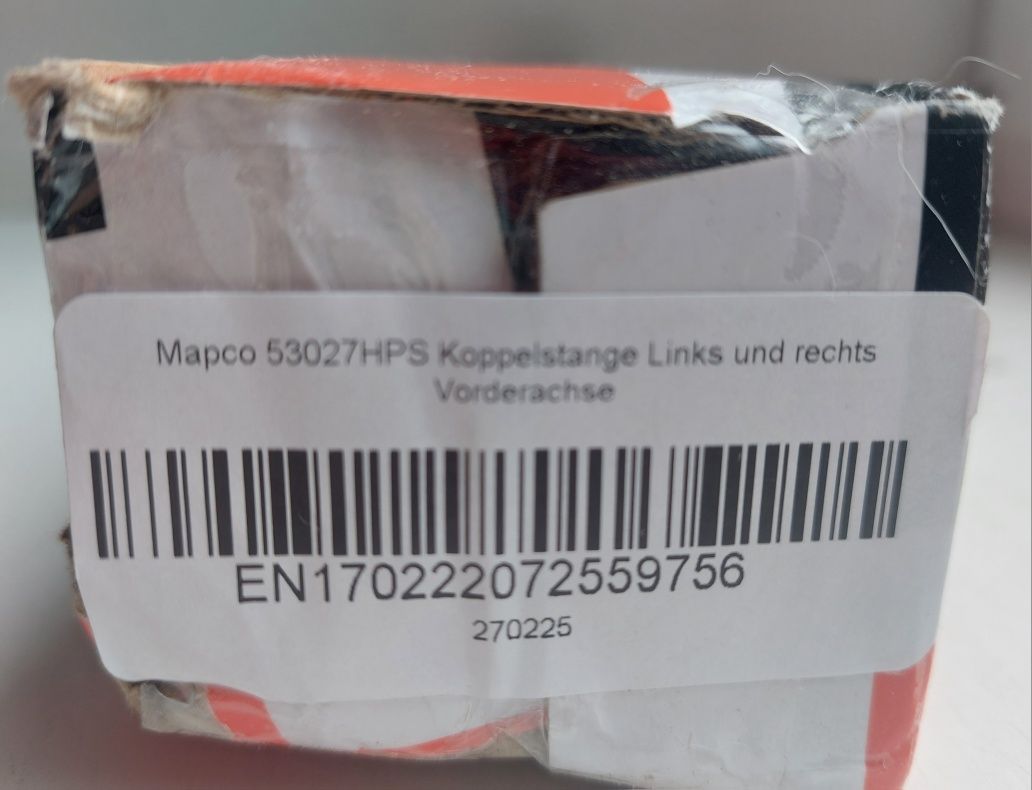 Новая тяга стабилизатора левая и правая передняя ось MAPCO 53027HPS