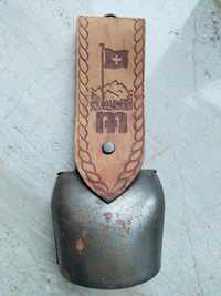 Dzwonek alpejski pasterski szwajcarski na skórzanym pasku