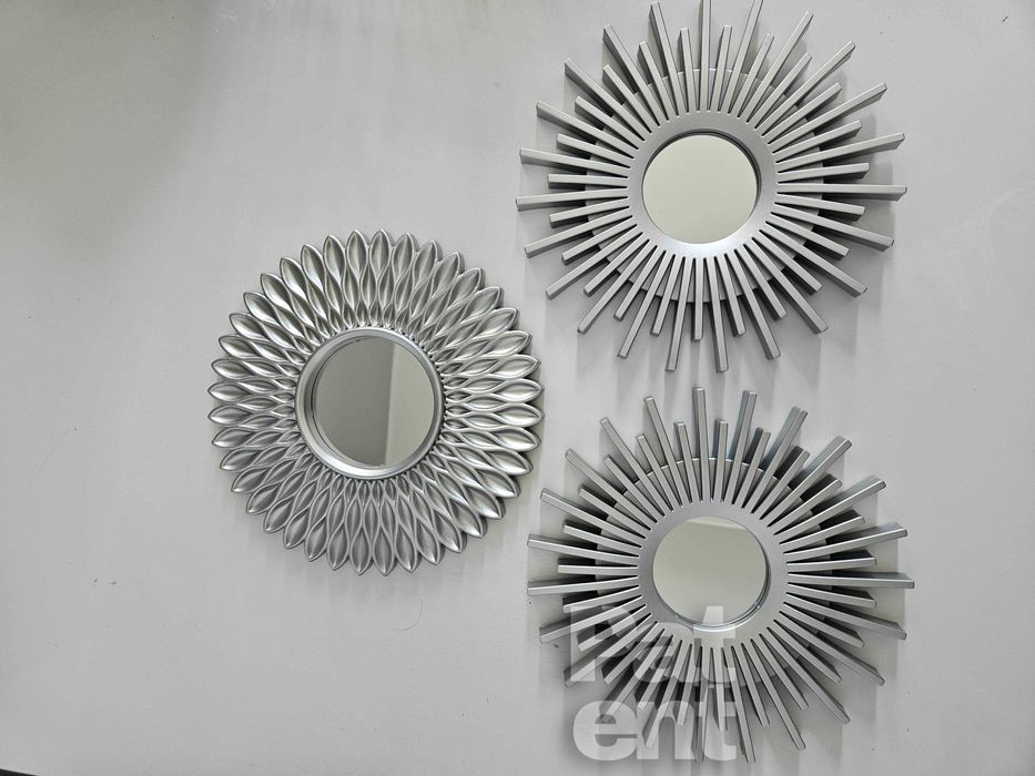 Lustra zestaw 3 luster w srebrnych ramkach do domu na ścianę dekoracja