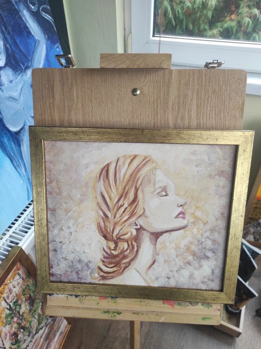 Obraz akryl jesienny ręcznie malowany 33,5 x 28,5