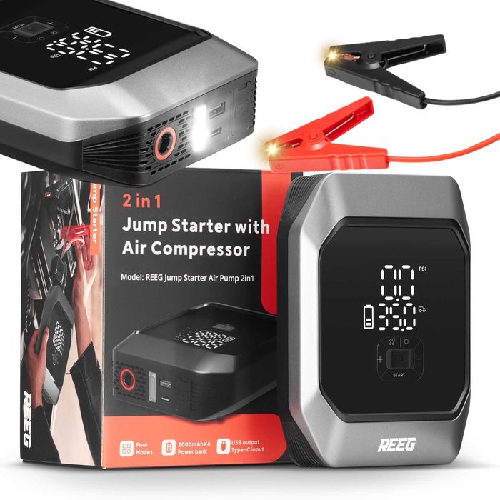 Kompresor Urządzenie rozruchowe Booster REEG Jump Starter Air Pump2in1