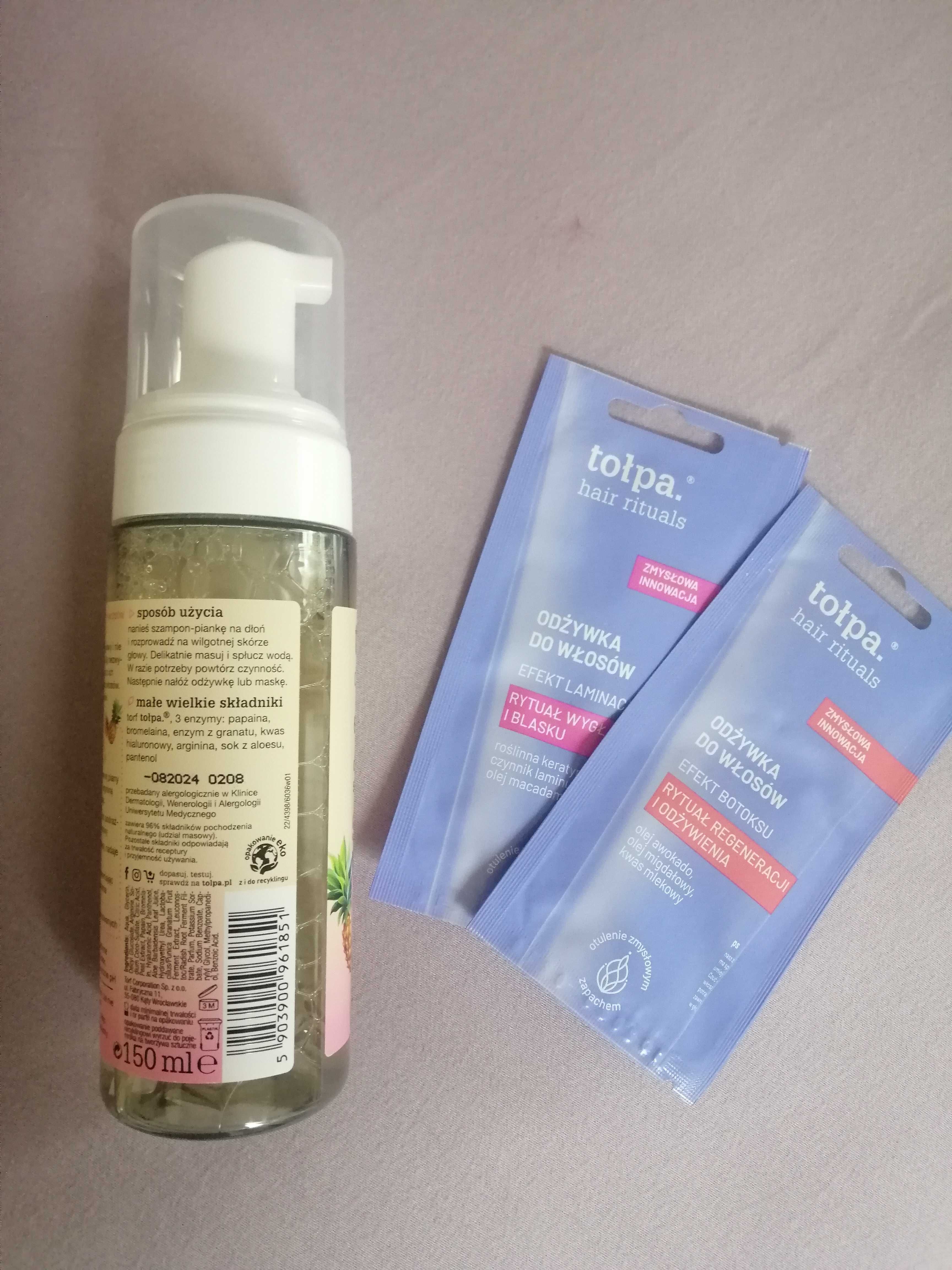 Tołpa Dermo Hair Enzyme szampon pianka, 150 ml, nowy + gratis