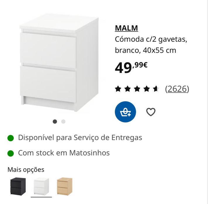 Comoda 2 gavetas MALM