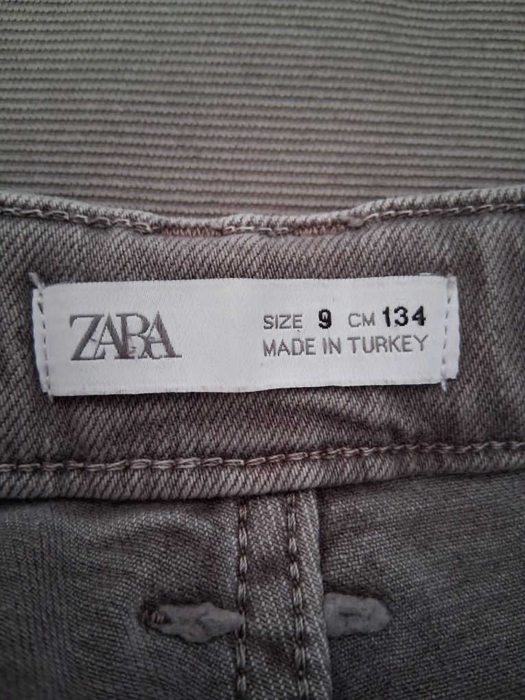Zara szare spodnie jeansowe dziewczęce r. 134