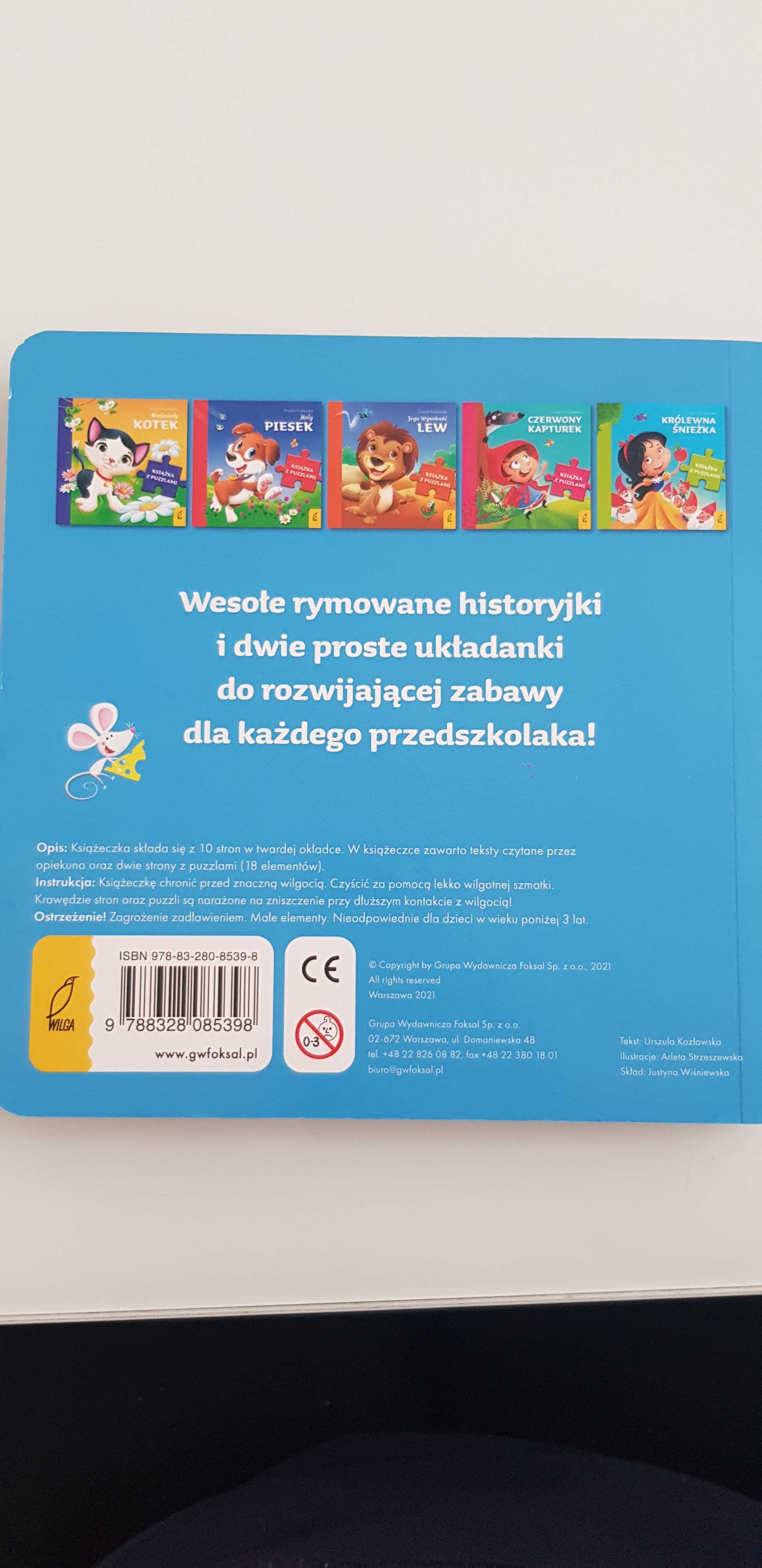 Książeczka Kopciuszek z puzzlami nowa