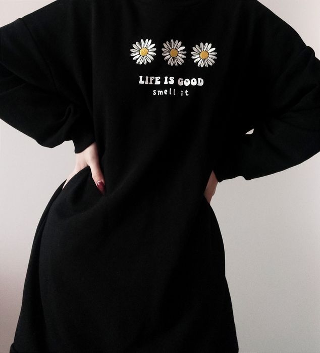 Худі, чорне худі, худі з написом, теплий одяг