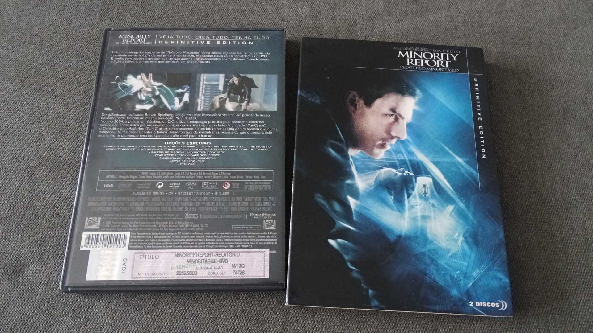 DVD Minority Report . Steven Spielberg . Tom Cruise . Ed. Esp 2 Dvd