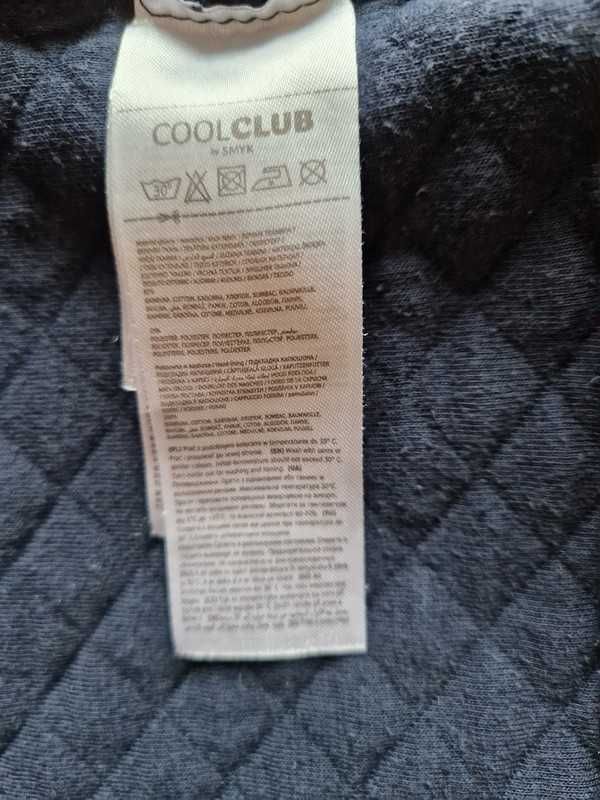 Cieplejsza bluza z kapturem granatowa Cool Club dla 68 3-6 M
