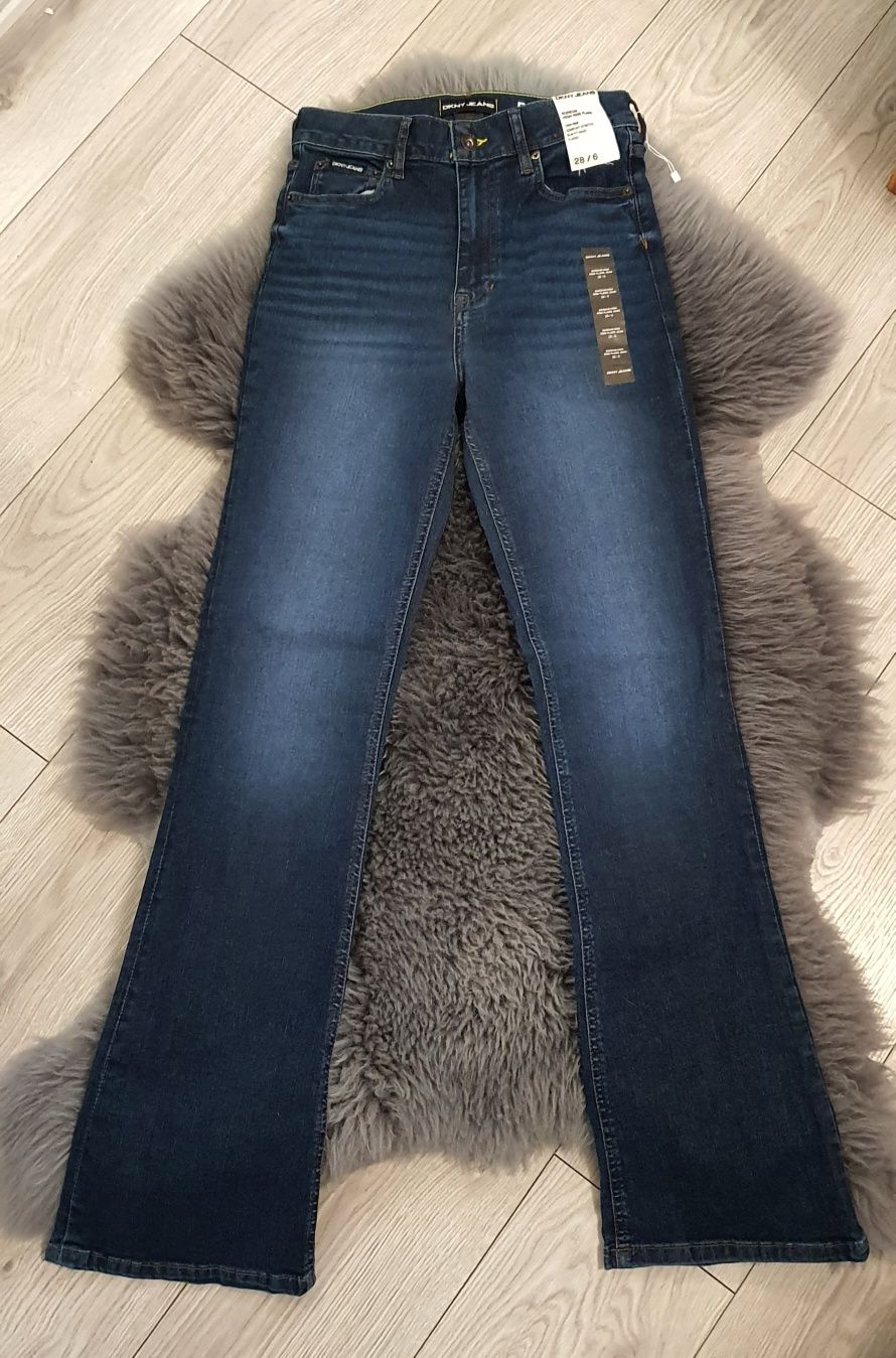 Spodnie jeans dkny jeansy dżinsy Rozmiar 28 dzwony nowe rozszerzane