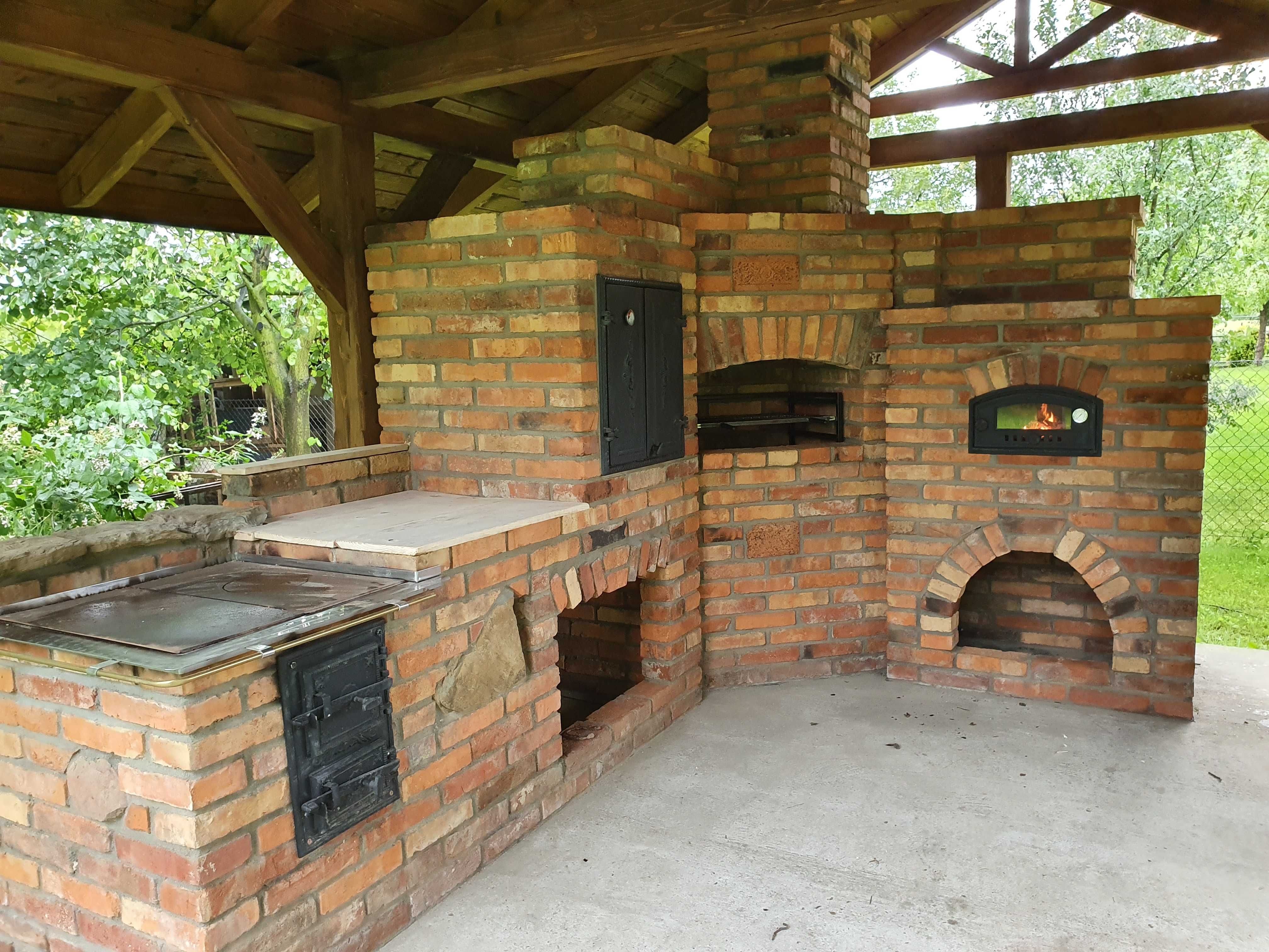 Grill murowany z cegly, wedzarnia, piec pizza kuchnia ogrodowa