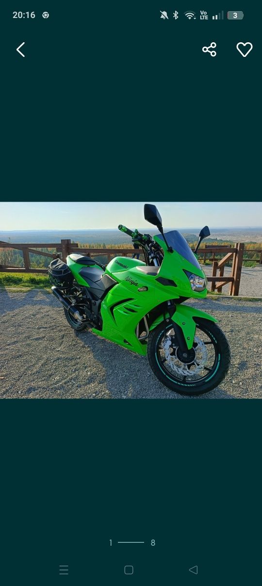 Kawasaki ninja a2 wzorowy stan doposażona niski przebieg obniżona