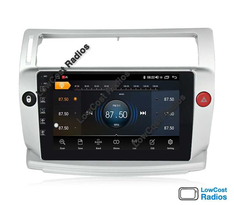 Auto Rádio Android 2DIN • CITROEN C4 • De 2004 até 2010 • GPS WIFI BT