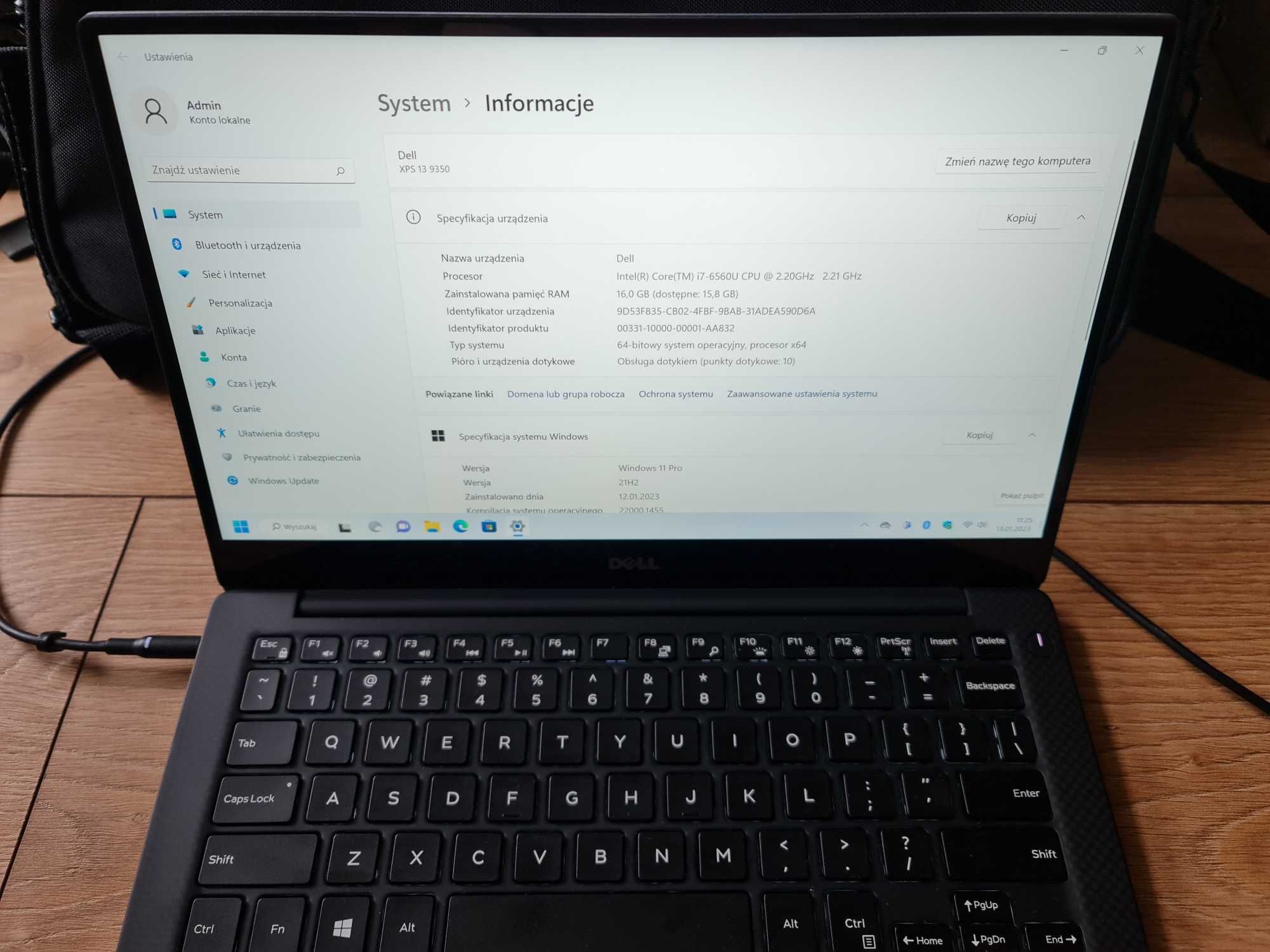 Dell XPS 13 QHD+ dotyk., i7, 16GB RAM, 512GB SSD, WiFi 6, stan idealny