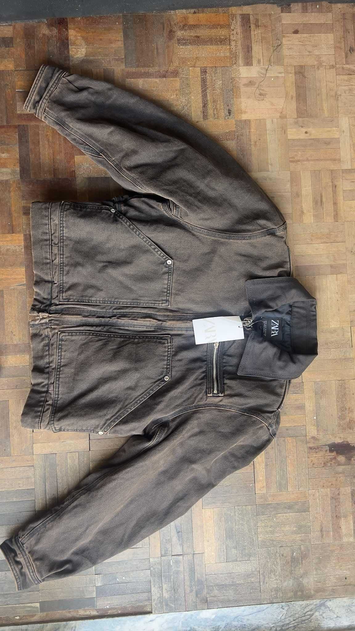 Zara workwear casaco em castanho escuro novo Size M