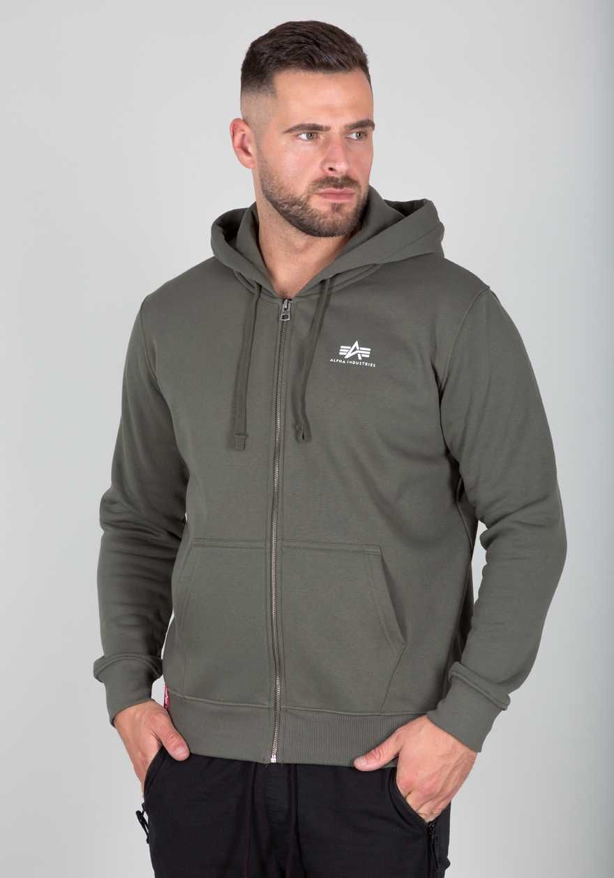 ALPHA INDUSTRIES bluza rozpinana BASIC ZIP HOODY SL 118342 dark olive