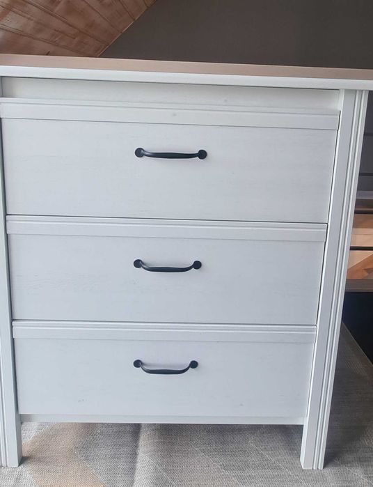 Komoda BRUSALI, z szufladami, biała, Ikea