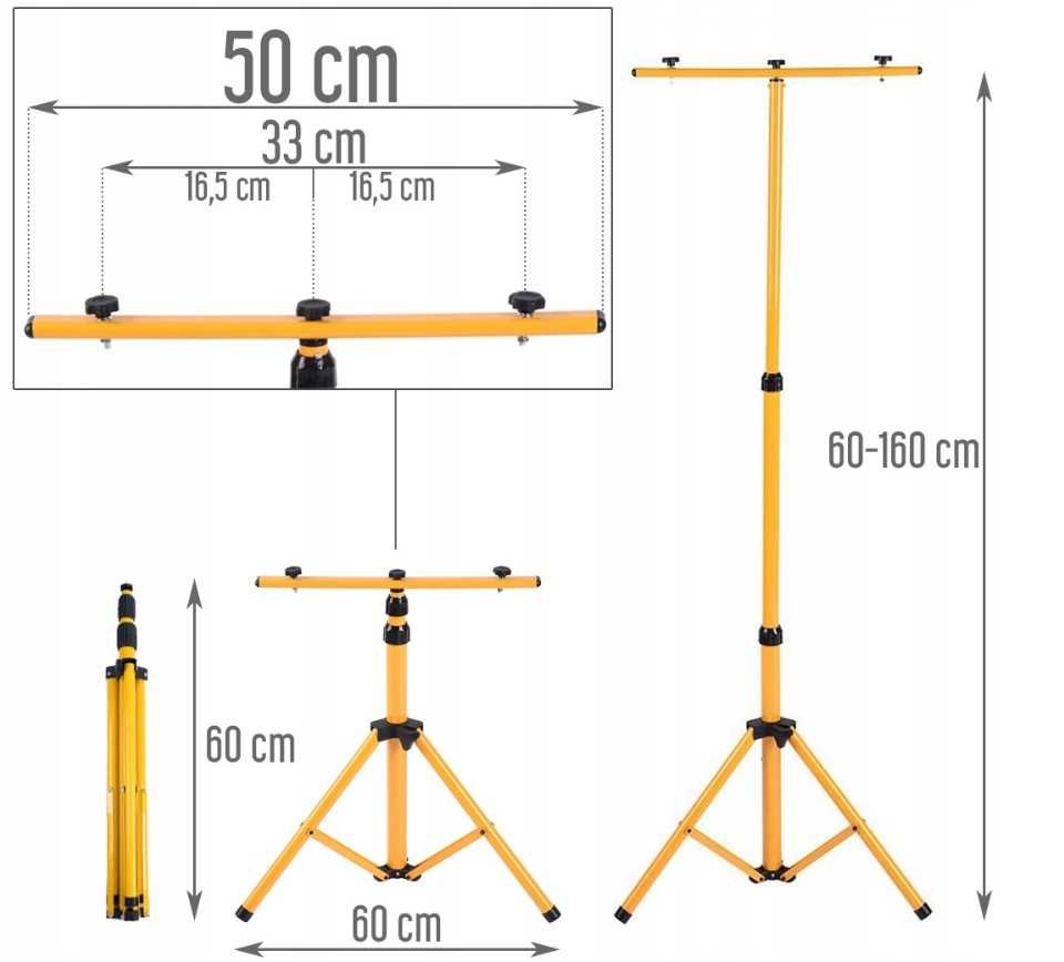 2x Naświetlacz LED 50W Halogen Lampa 100W + Statyw