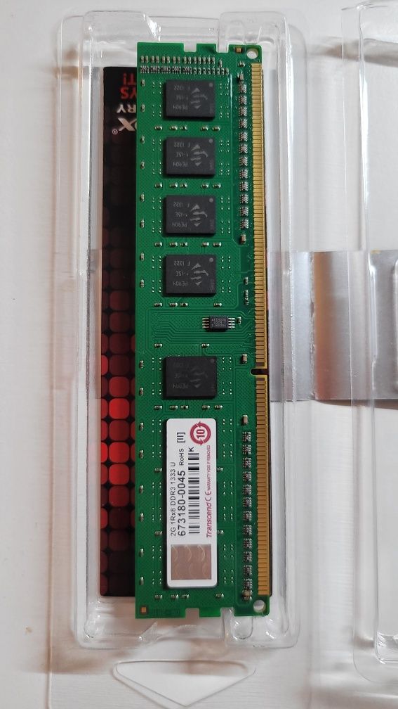 DDR3 4szt po 2GB 1333MHz PC3-10600 Transcend CL9 1Rx8 Dimm  8GB DDR3