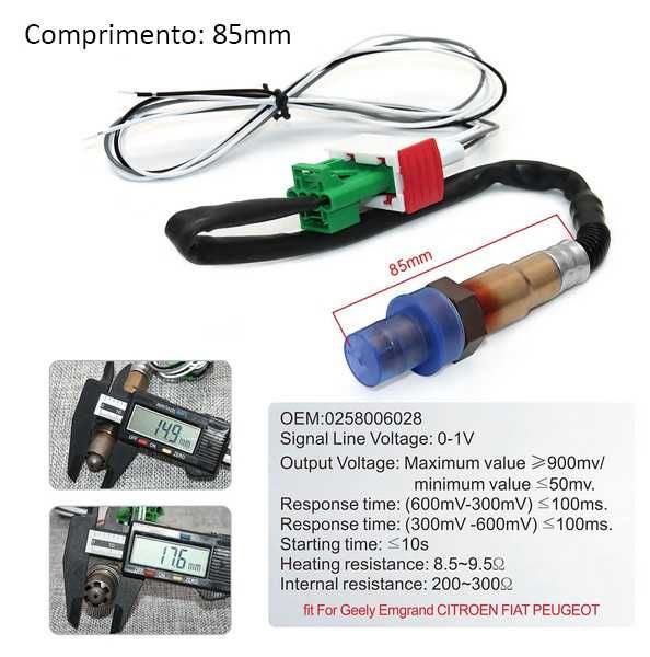 Sonda lambda + manómetro digital - calibre relação combustível do ar