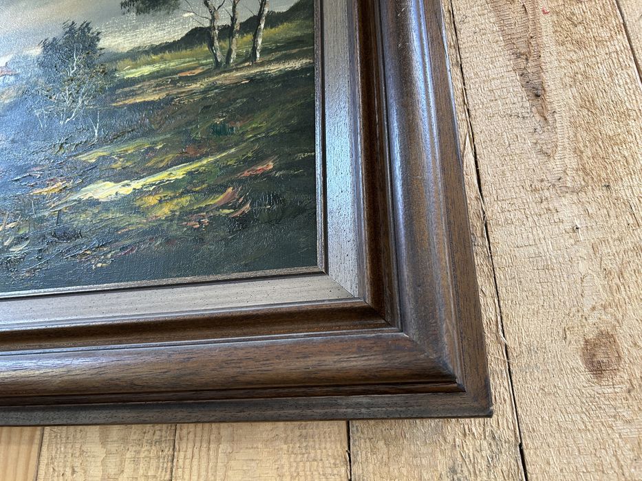 Pejzaż z mostem i miasteczkiem w oddali #9034 Stylowy Węgrów