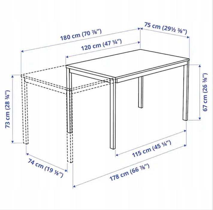 Stół rozkladany Ikea Vangsta
