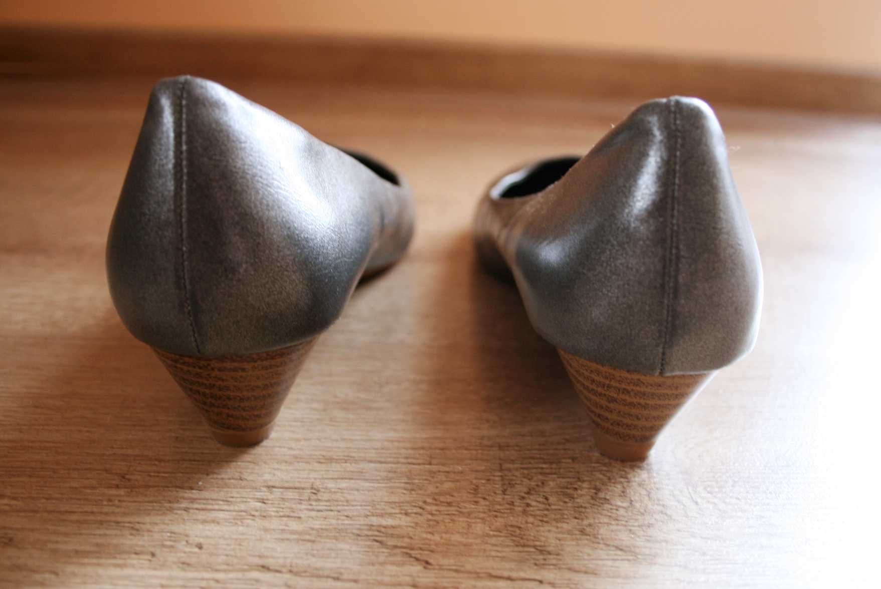Eleganckie szare buty damskie La Redoute na obcasie 3,5cm rozmiar 39