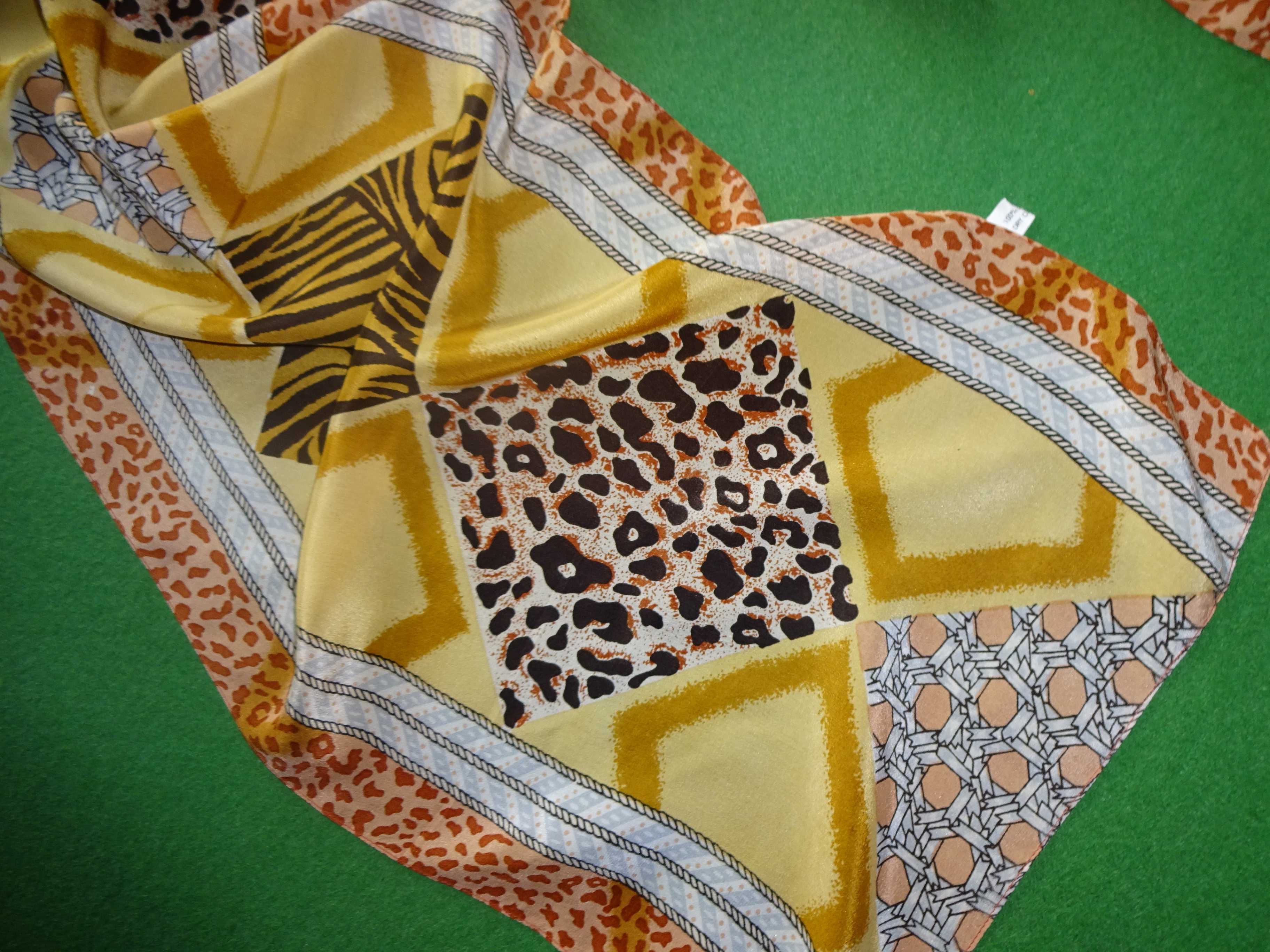 Reine Seide / Pure Silk jedwabny delikatny szal szalik apaszka JEDWAB