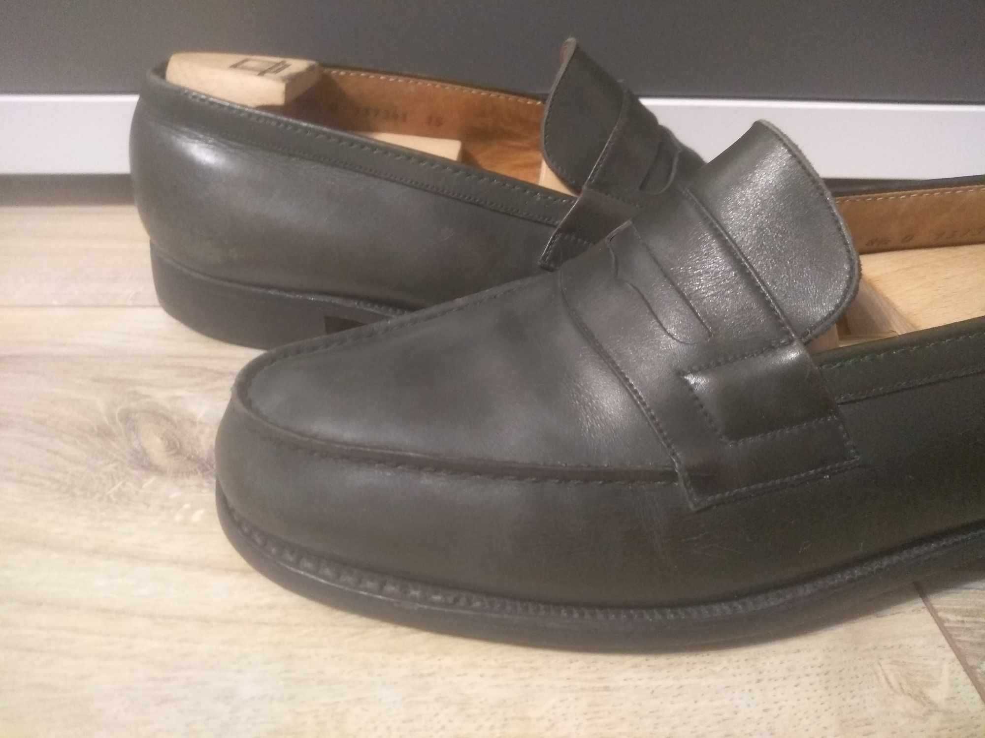 JM Weston Leather flats loafer size 8,5 luksus buty j.Crockett Hermes