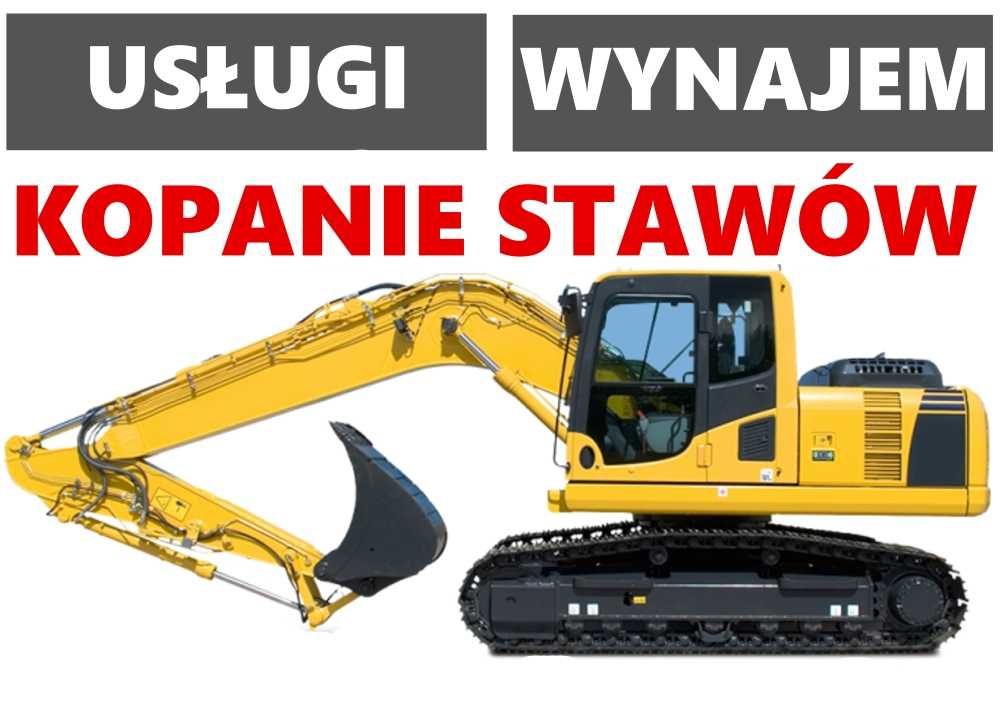 Wynajem koparki KOPANIE STAWÓW odmulanie odwodnienia wykopy