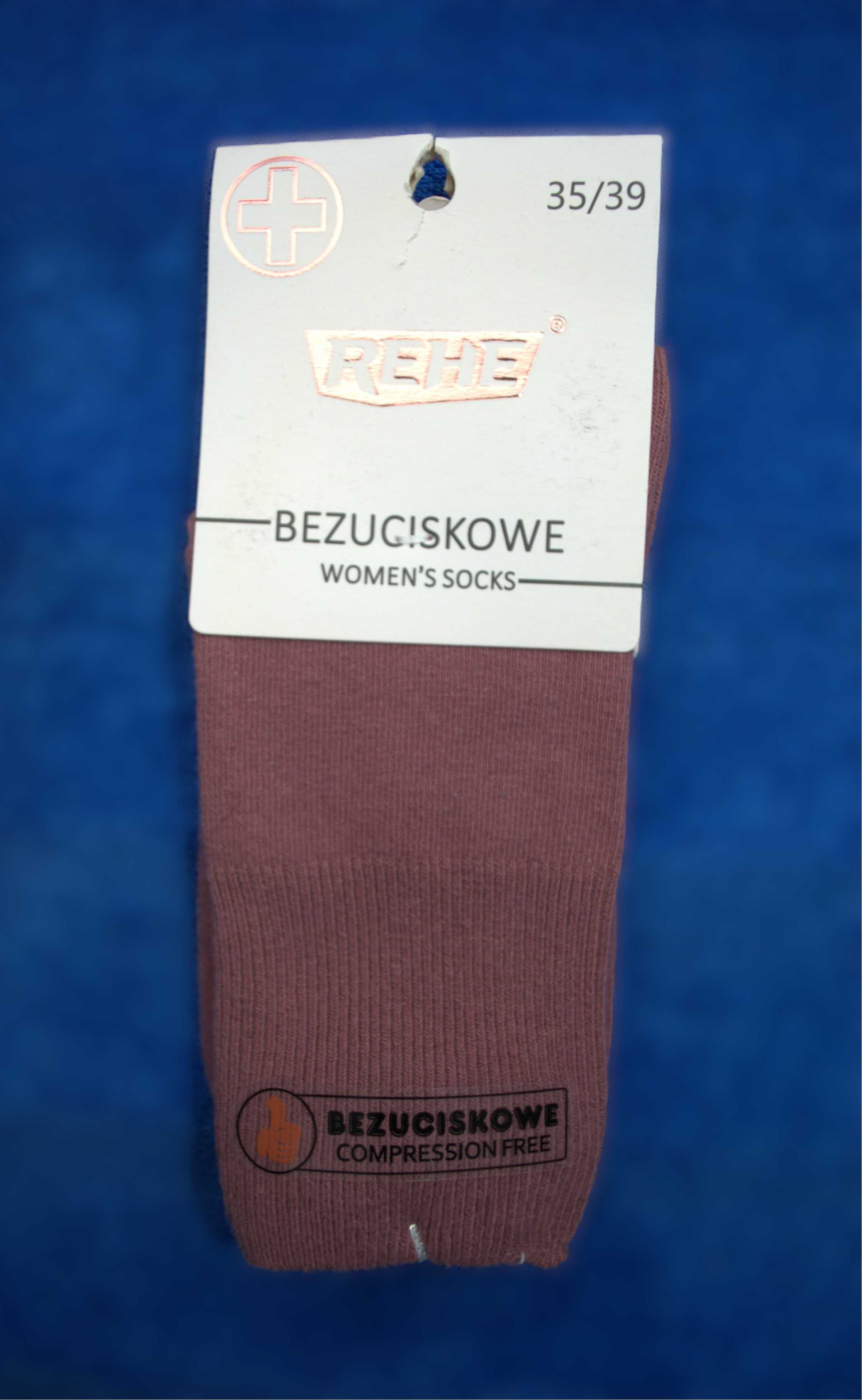 2 x RÓŻOWE SKARPETY REHE 35/39 Bezuciskowe CD20S Bawełniane