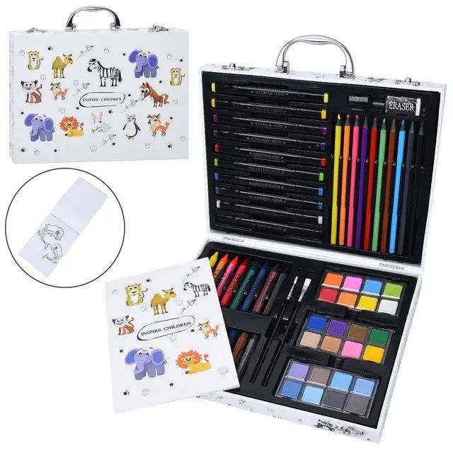 Великий набір для малювання кейс валіза з рускою фарби маркери олівці