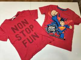 2 koszulki rozmiar 122 H&M i Superman