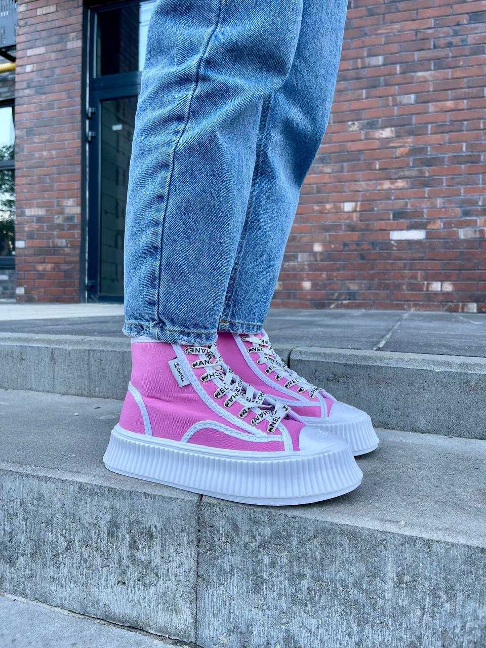 АКЦІЯ! Жіночі кросівки Chanel Sneakers Platform ‘Pink’ (36-40 р.)