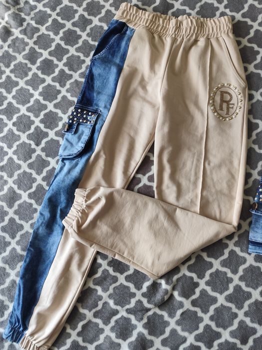 Beżowy dres Jeans Paparazzi Fashion S M