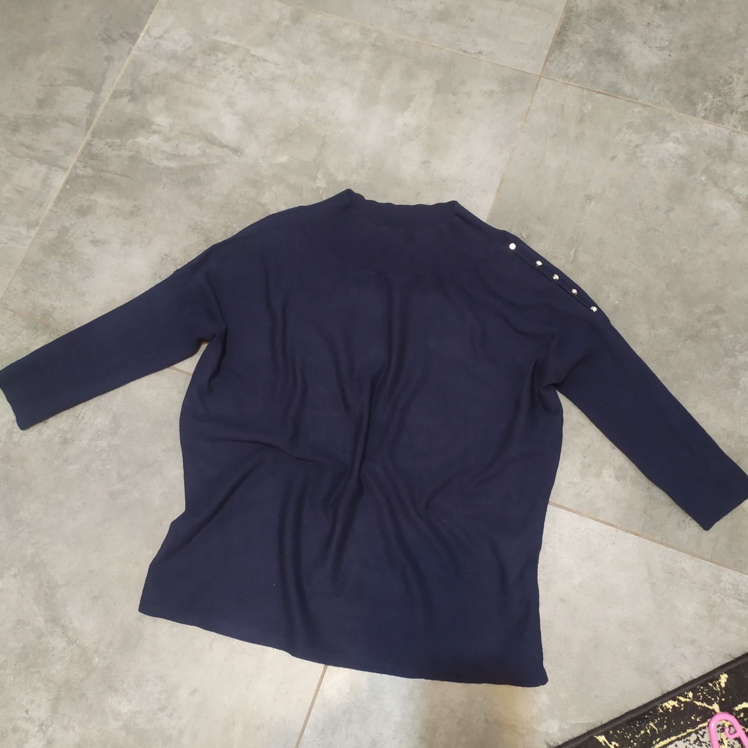 Granatowy sweter damski oversize Oltre r. M