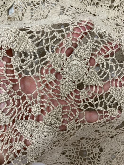 Sukienka szydelkowa azurka siatka bezowa azurowa na wakacje lato 36