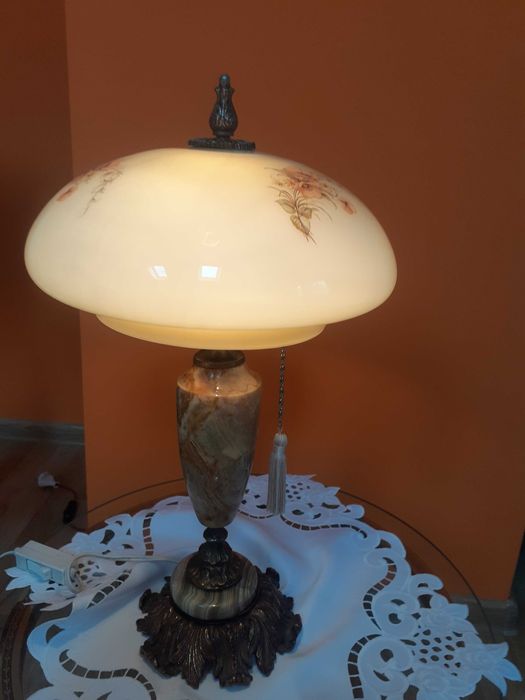 Lampa onyks mosiądz vintage(zabytek)