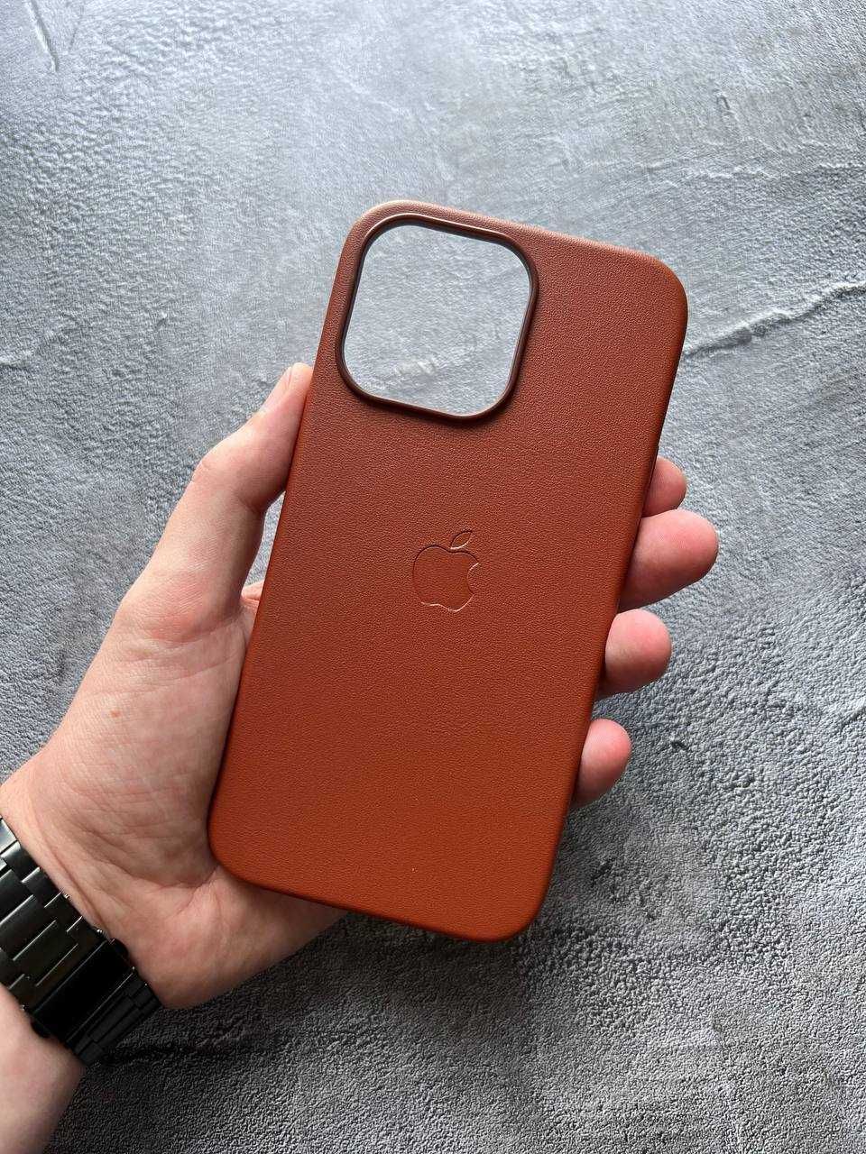 Кожаный чехол для iPhone 14-14 Pro Max Leather Case MagSafe