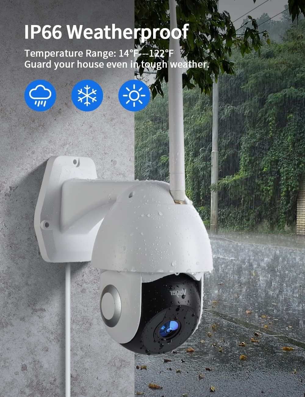 Câmera rotativa exterior 1080P WiFi Tuya App
